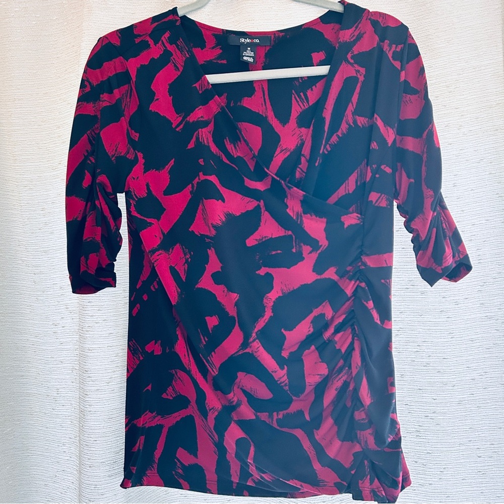 Stylish Women's Top in Black and Red by Style & Co.